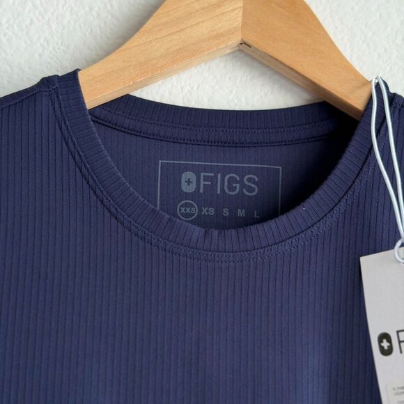 Figs Ribbed Longsleeve Underscrub in Navy, Size XXS - Picture 8 of 10